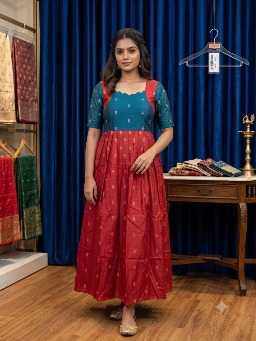 RAW SILK ANARKALI