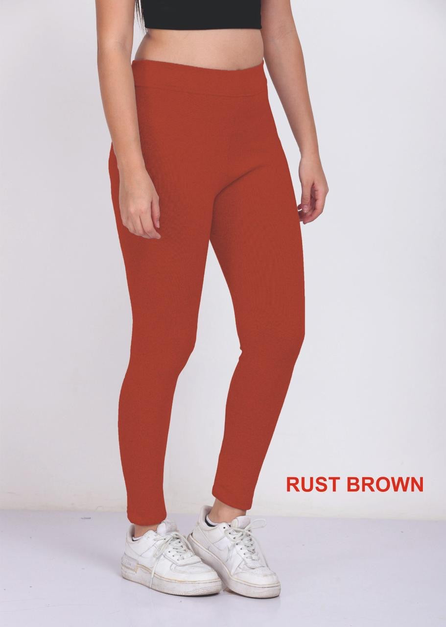 PLAIN JEGGINGS -RUST BROWN
