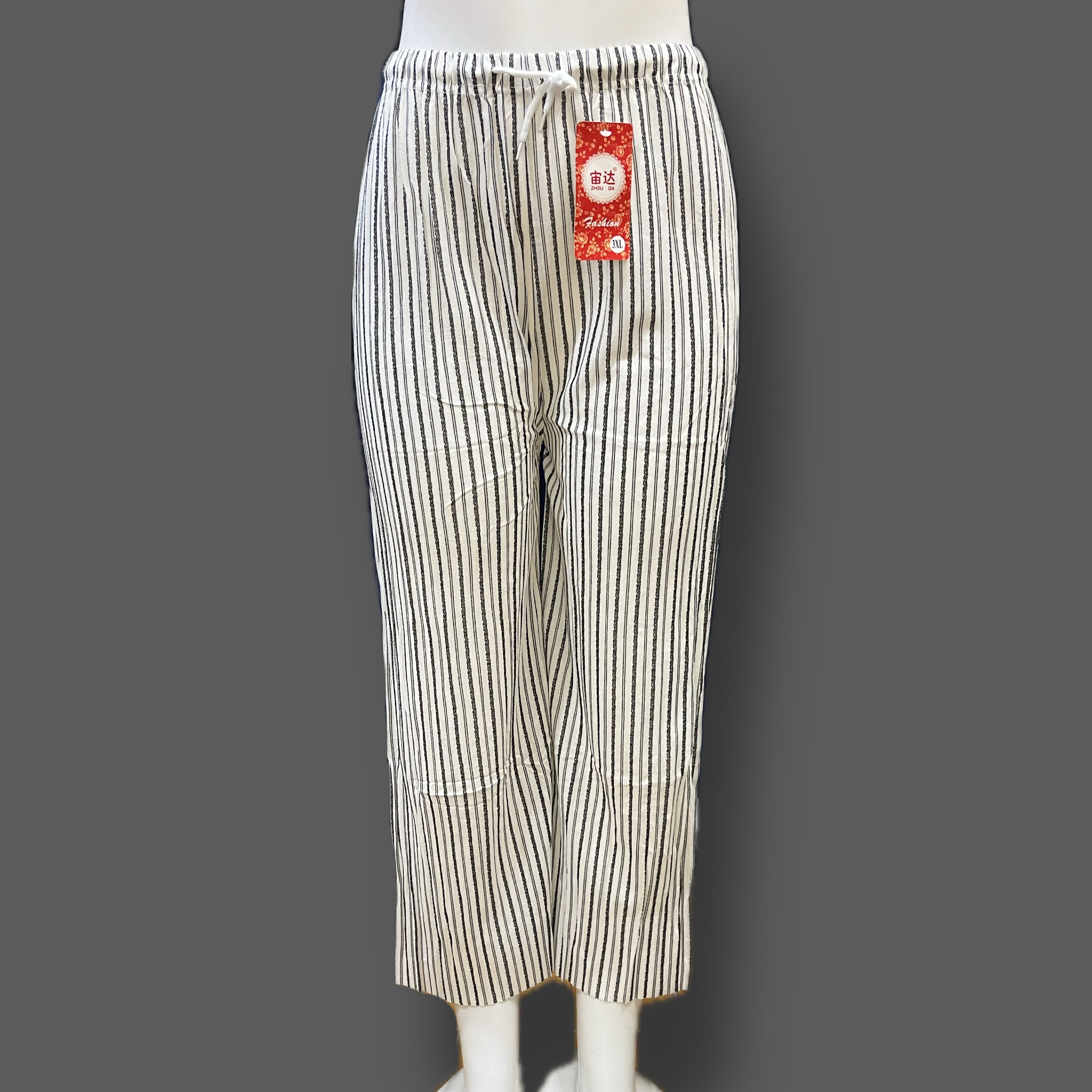Striped palazzo white