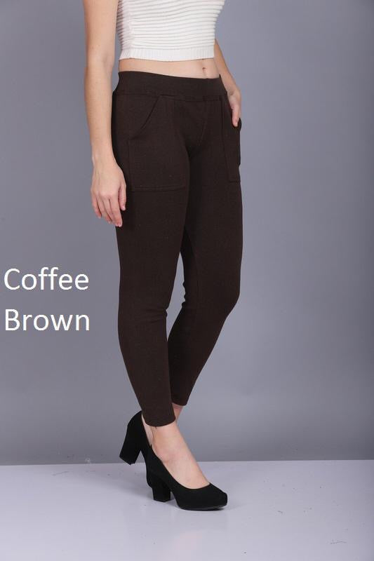 POCKET JEGGINGS -COFFEE BROWN