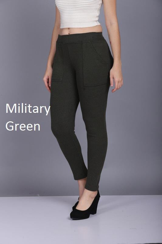 POCKET JEGGINGS -MILITARY GREEN