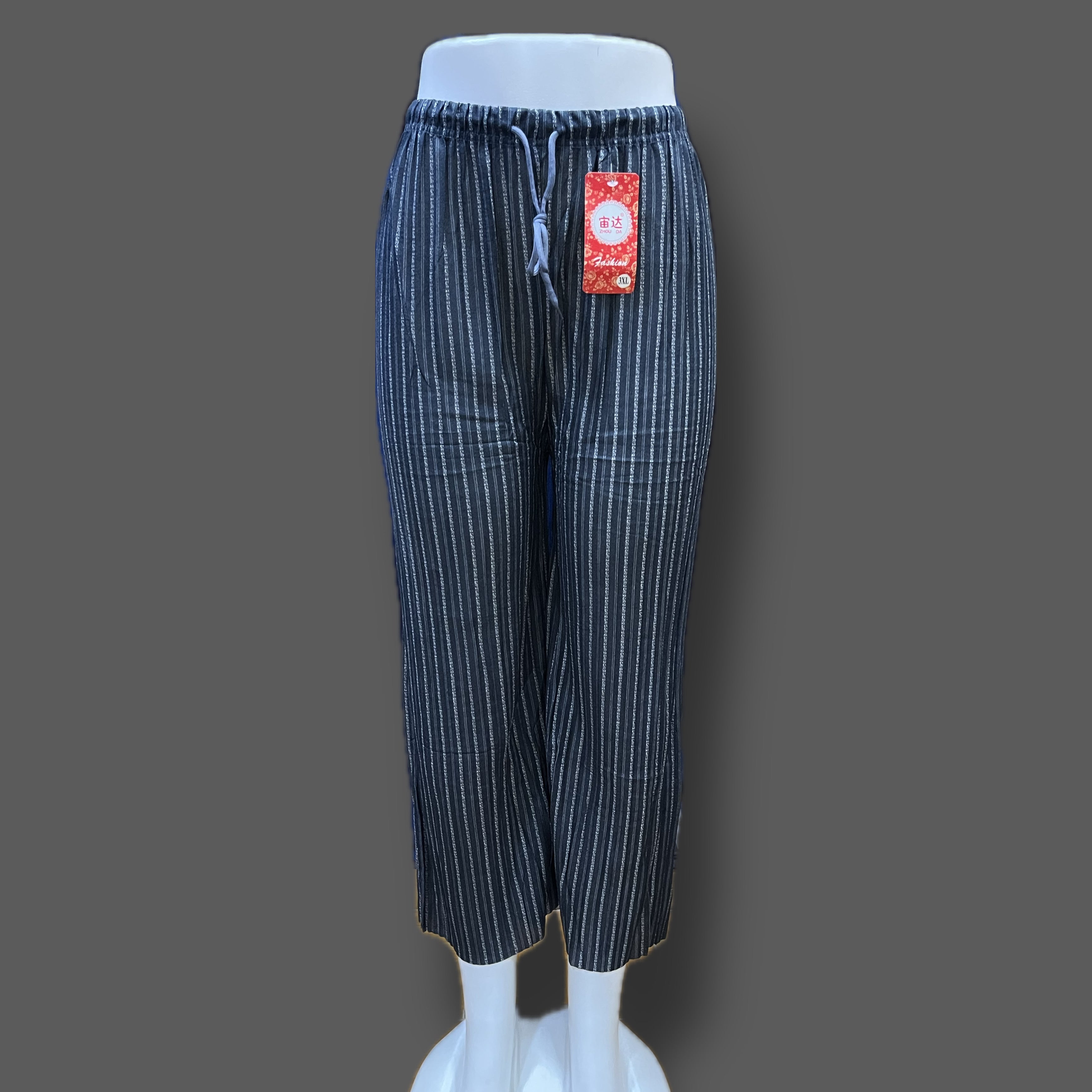 Striped palazzo grey