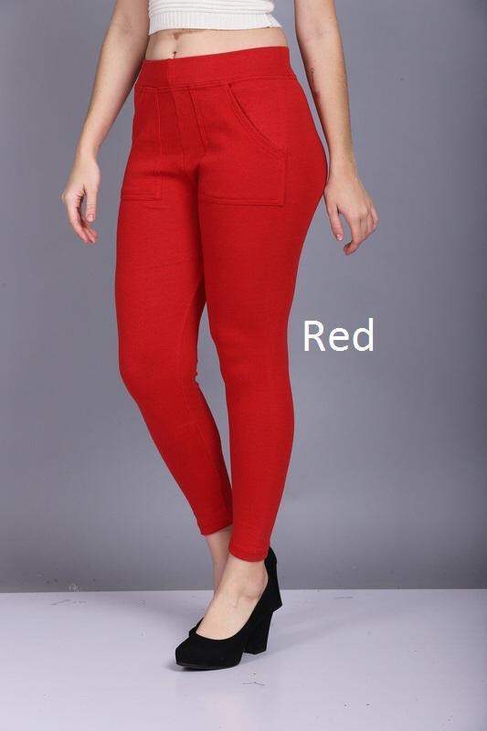 POCKET JEGGINGS -RED