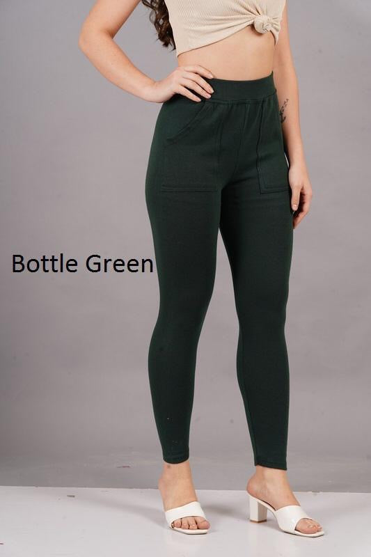 POCKET JEGGINGS -BOTTLE GREEN