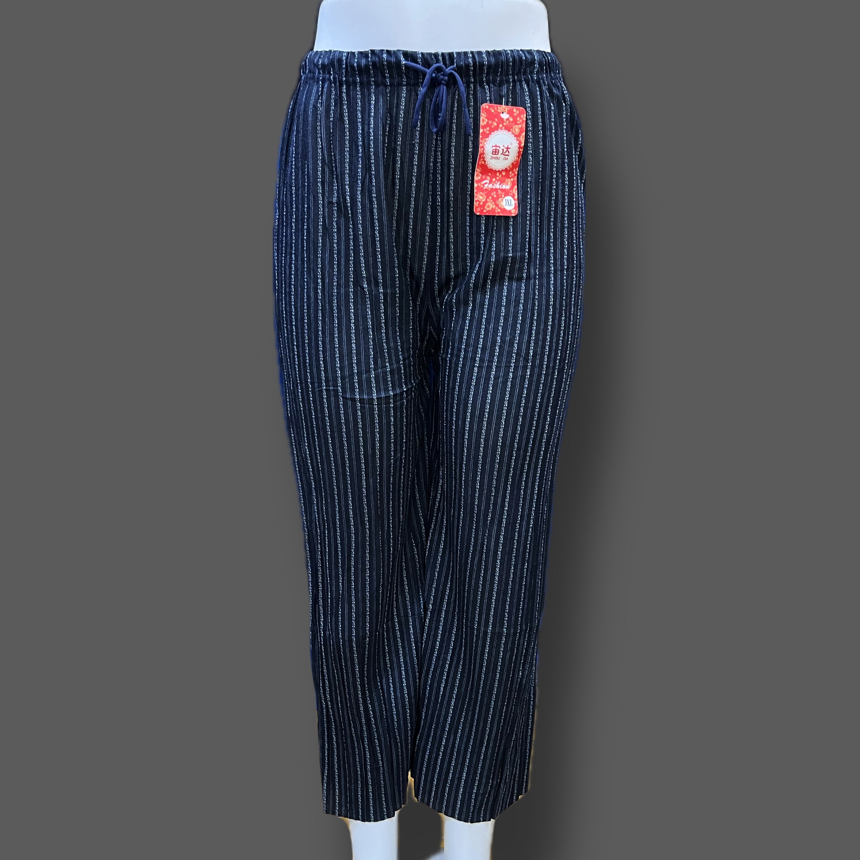Striped palazzo navy blue