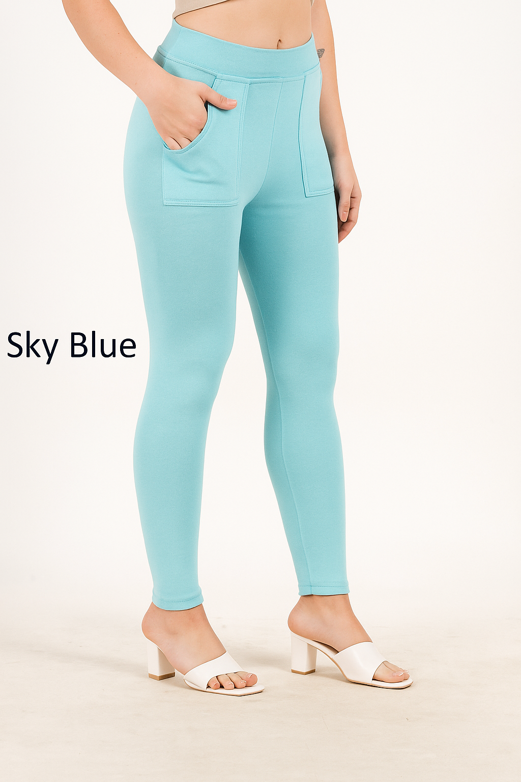 POCKET JEGGINGS -SKY BLUE