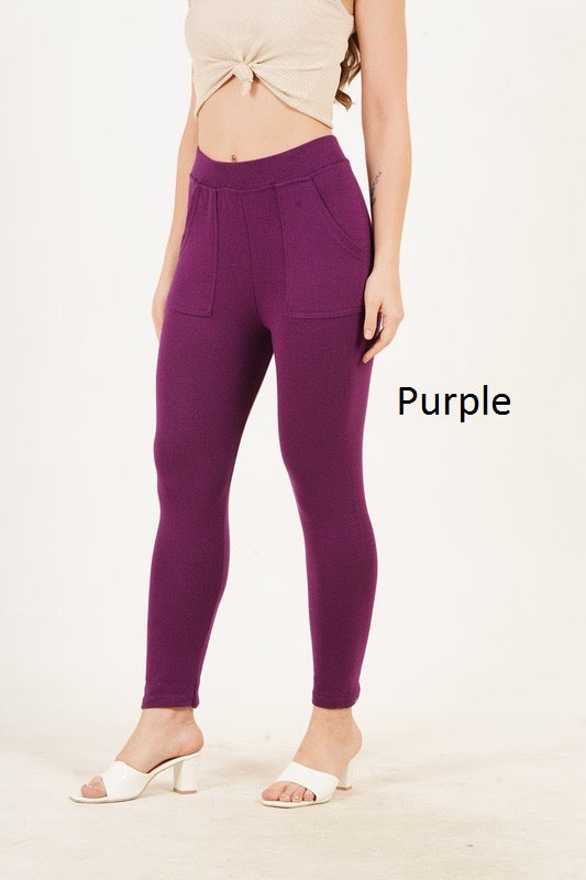 POCKET JEGGINGS -PURPLE