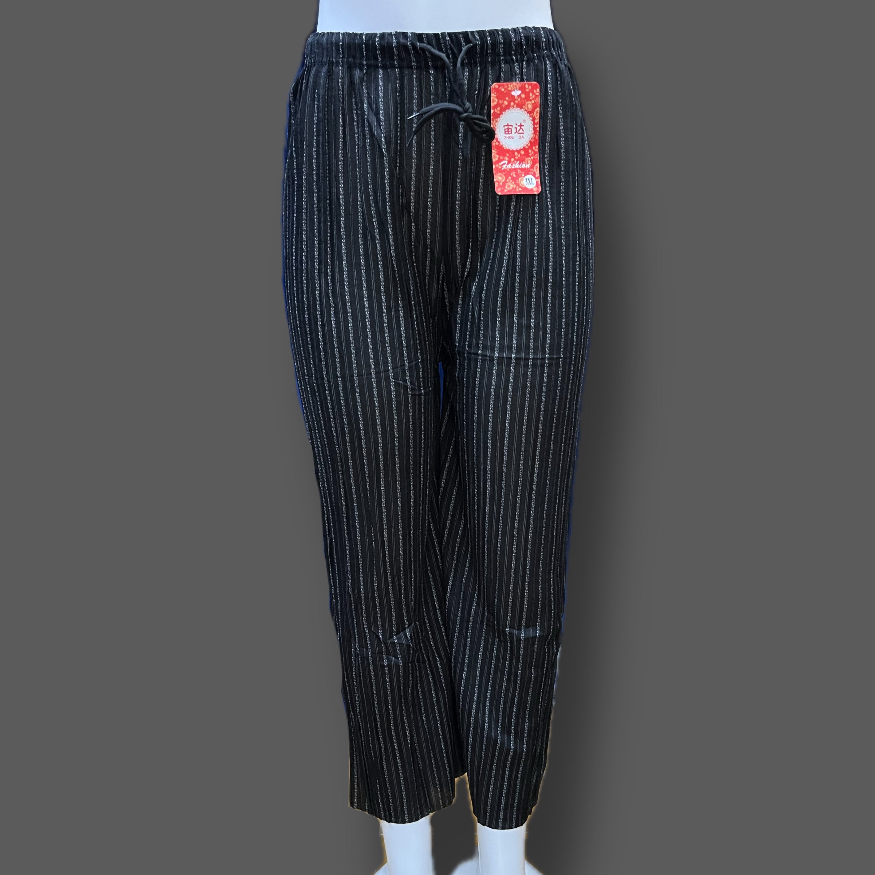Striped palazzo black