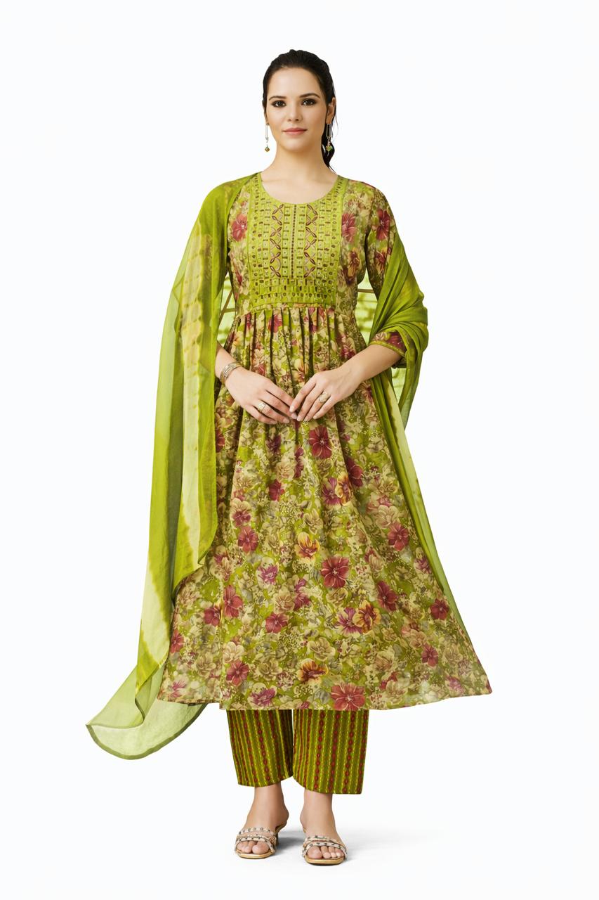 UMBRELLA KURTHI SET-GREEN