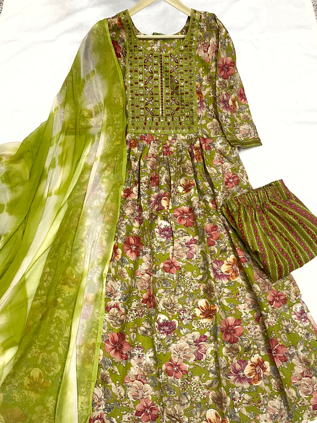 UMBRELLA KURTHI SET-GREEN