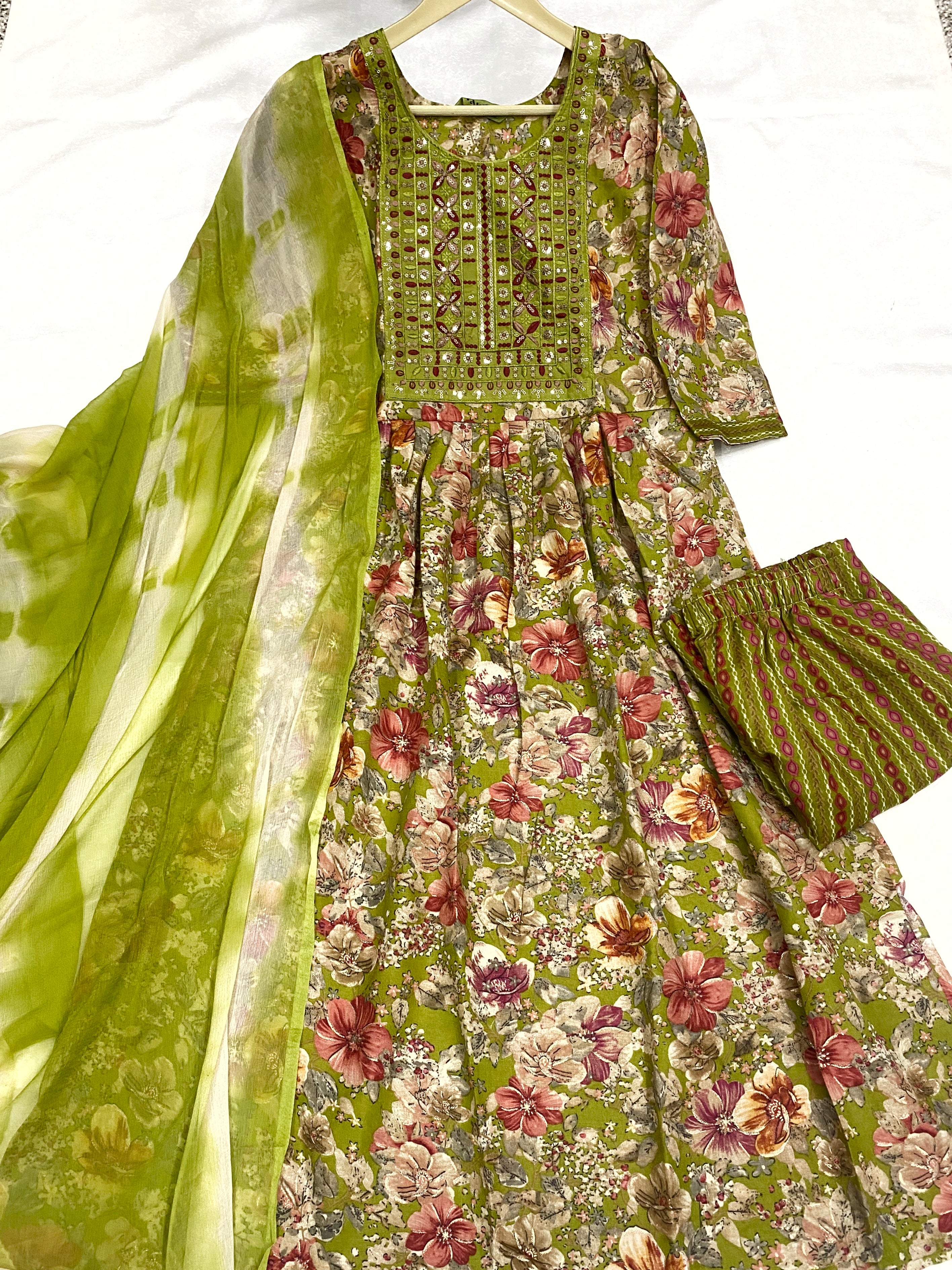 UMBRELLA KURTHI SET-GREEN
