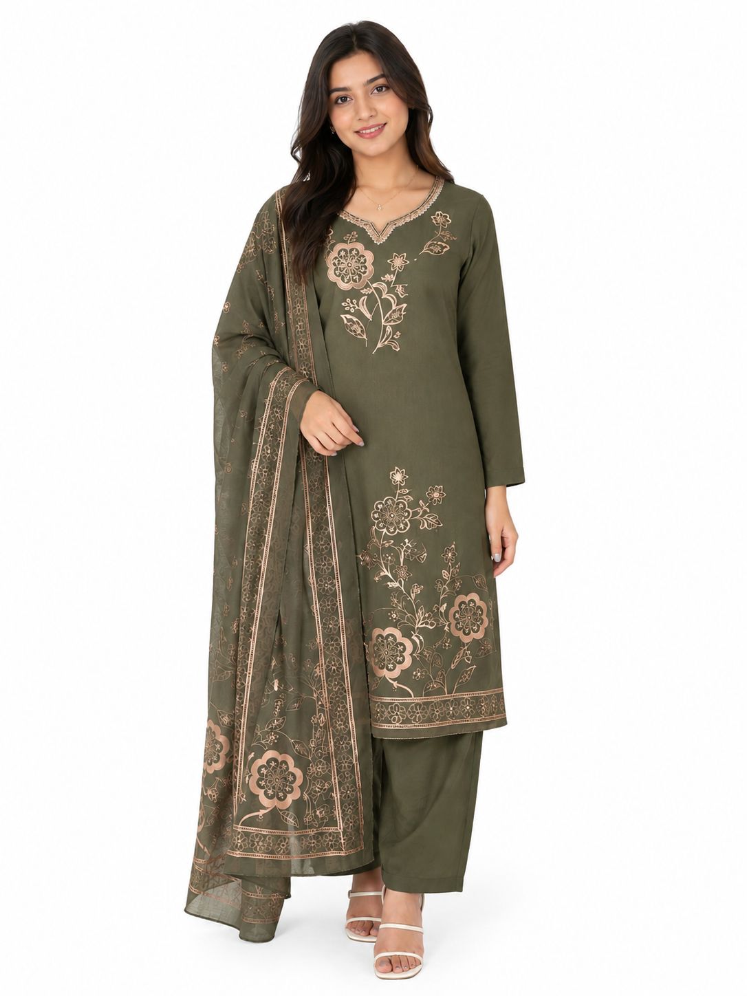 THREE PIECES SET - OLIVE GREEN