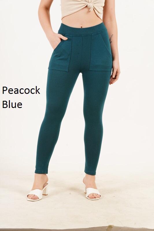 POCKET JEGGINGS -PEACOCK BLUE