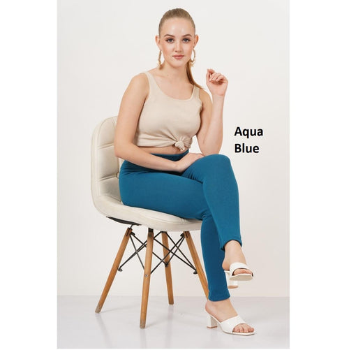 PLAIN JEGGINGS -AQUA BLUE
