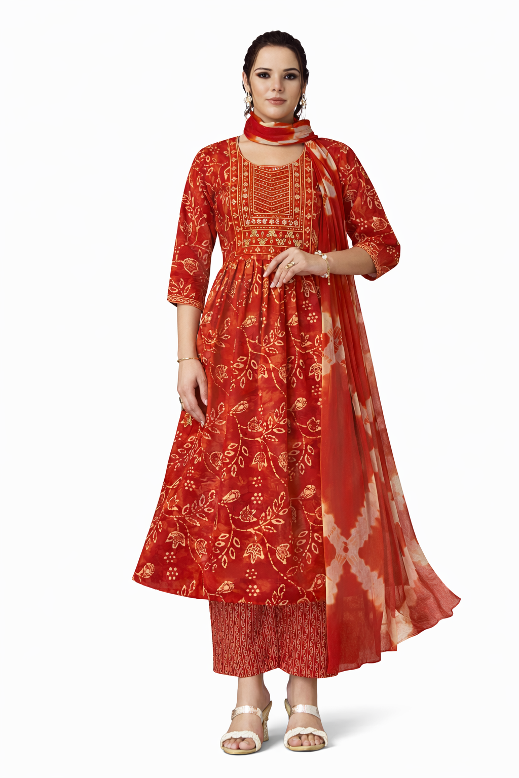 UMBRELLA KURTHI SET-RED