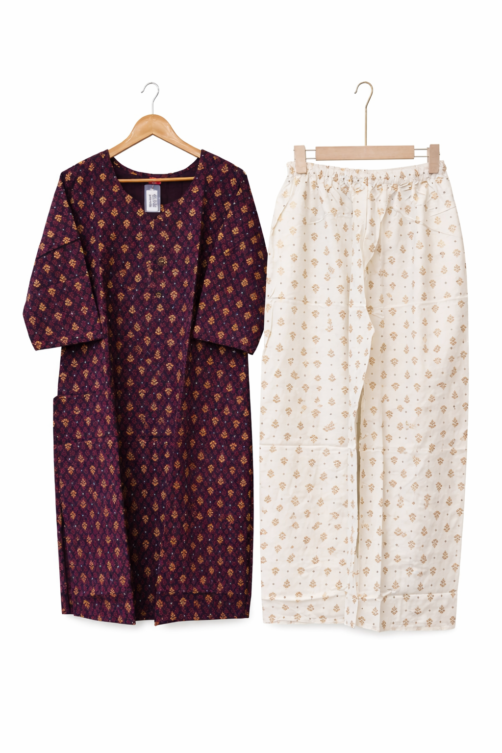 KURTHI & STRAIGHT PANT- VOLIET WITH WHITE PANT